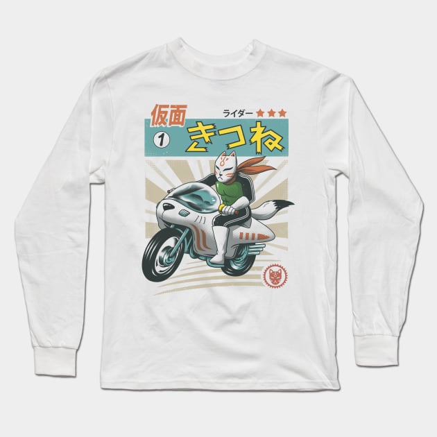 Kitsune Kamen Rider Long Sleeve T-Shirt by Vincent Trinidad Art